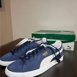 Puma Suede Navy and White Sneakers